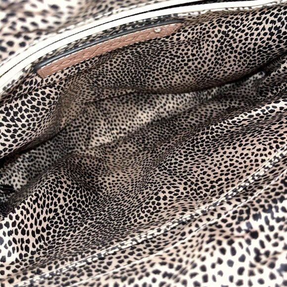 Sole/Society Pebbled Satchel Faux Leather Tote Shoulder Strap Tan Beige Animal P - Picture 15 of 16